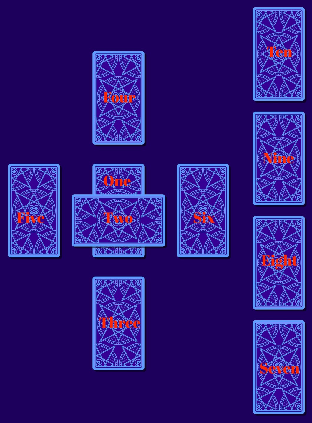 Celtic Cross Cards Numbered